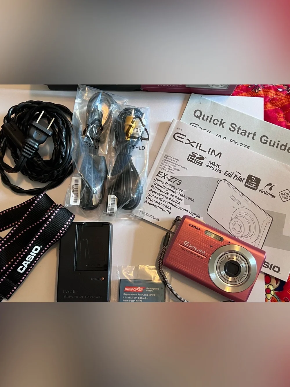 Casio Exilim EX-Z75 Pink Compact Digital Camera w/Accessories Retro Vintage Y2K